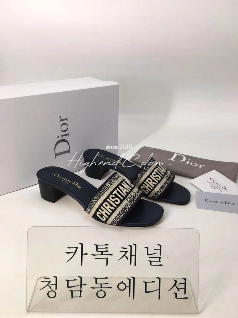 디올 디웨이 슬리퍼 (0.5CM,4,5CM) (컬러 네이비)