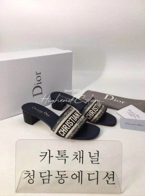 디올 디웨이 슬리퍼 (0.5CM,4,5CM) (컬러 네이비)