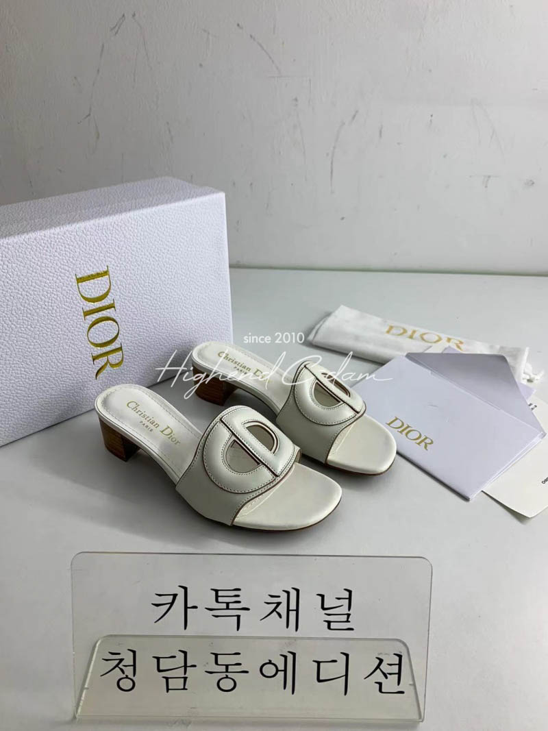 디올 D 클럽 카프스킨 슬라이드 (굽4.5cm) (6COLOR)