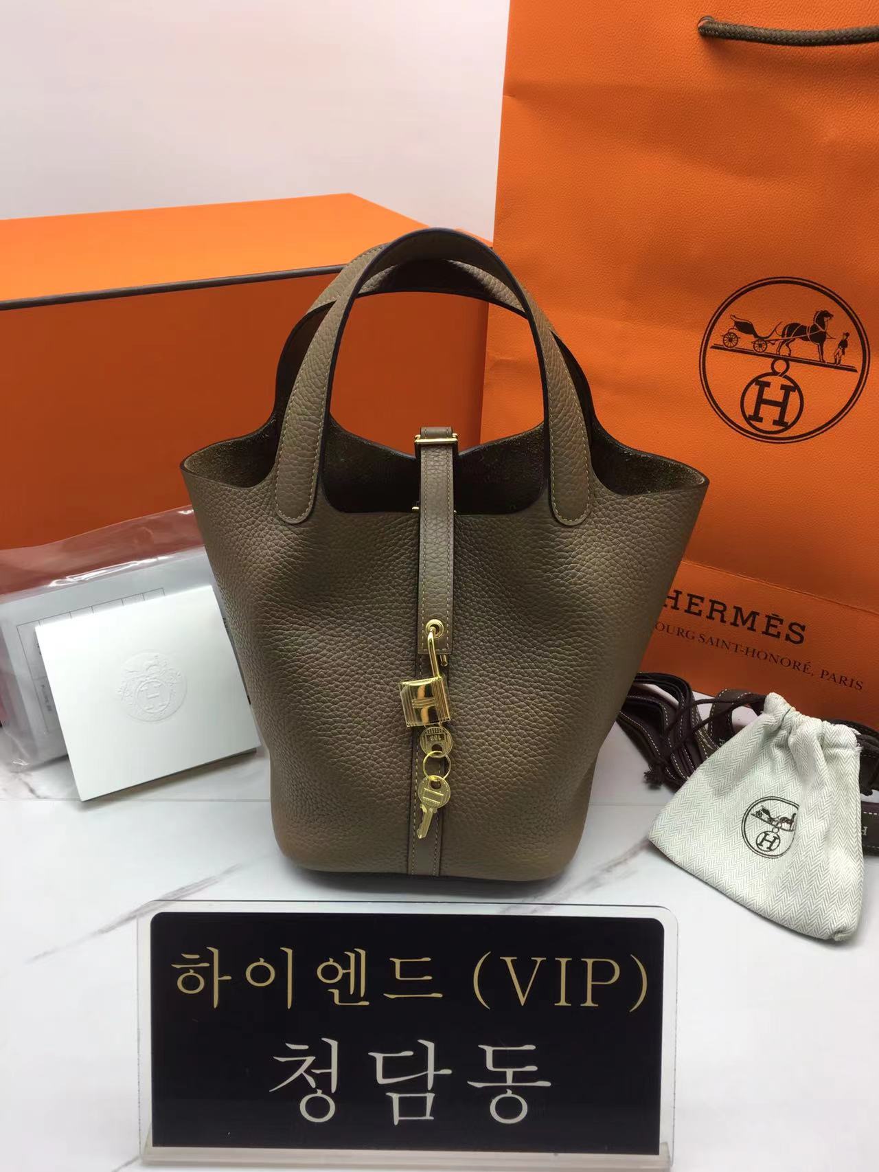 에르메스 피코탄18 백 올수공 금장