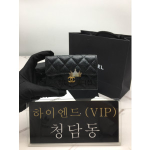 샤넬 클래식 캐비어 카드지갑 금장
