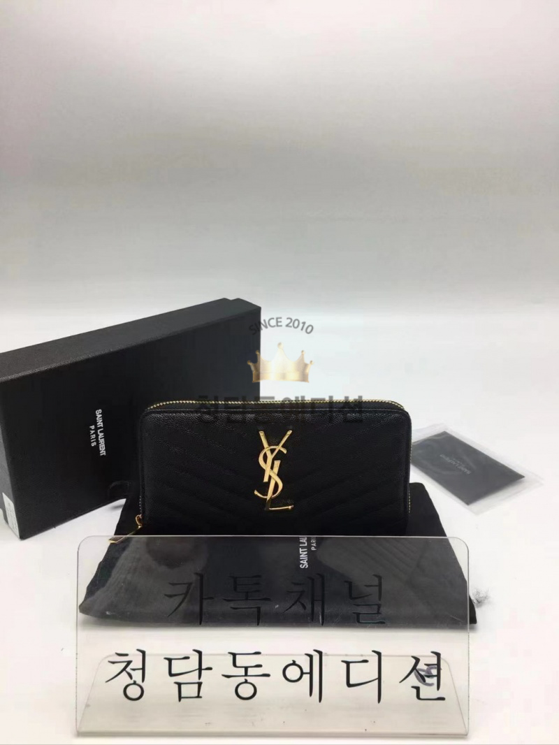 생로랑 모노그램 마틀라세 지퍼 장지갑 358094