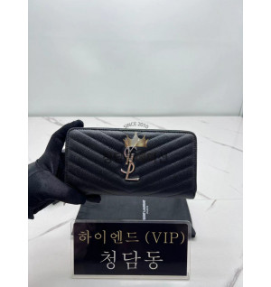 생로랑 모노그램 마틀라세 지퍼 장지갑 358094