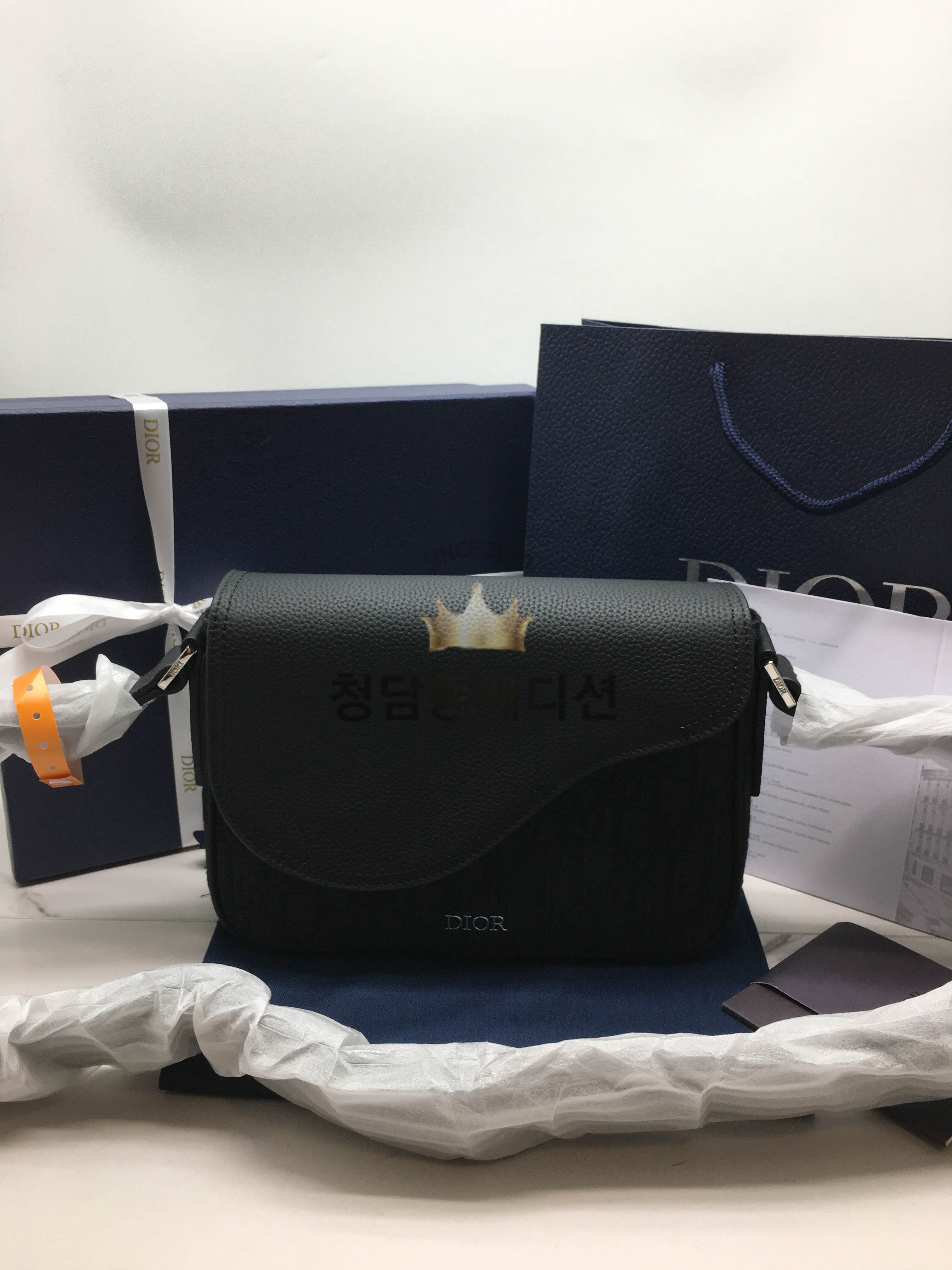 디올 CD 오블리크 새들 메신저백