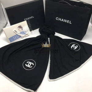 샤넬 제니 머플러 캐시 혼방 (컬러 블랙, 화이트)