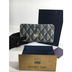 디올 CD 다이아몬드버티컬 지퍼 장지갑