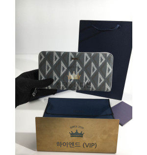 디올 CD 다이아몬드버티컬 지퍼 장지갑
