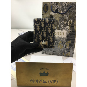 디올 CD 오블리크 자카드 패턴 카드홀더