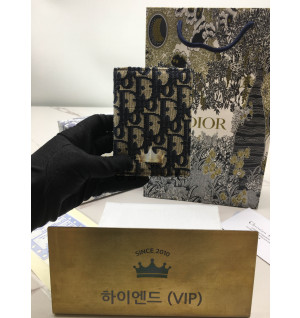 디올 CD 오블리크 자카드 패턴 카드홀더