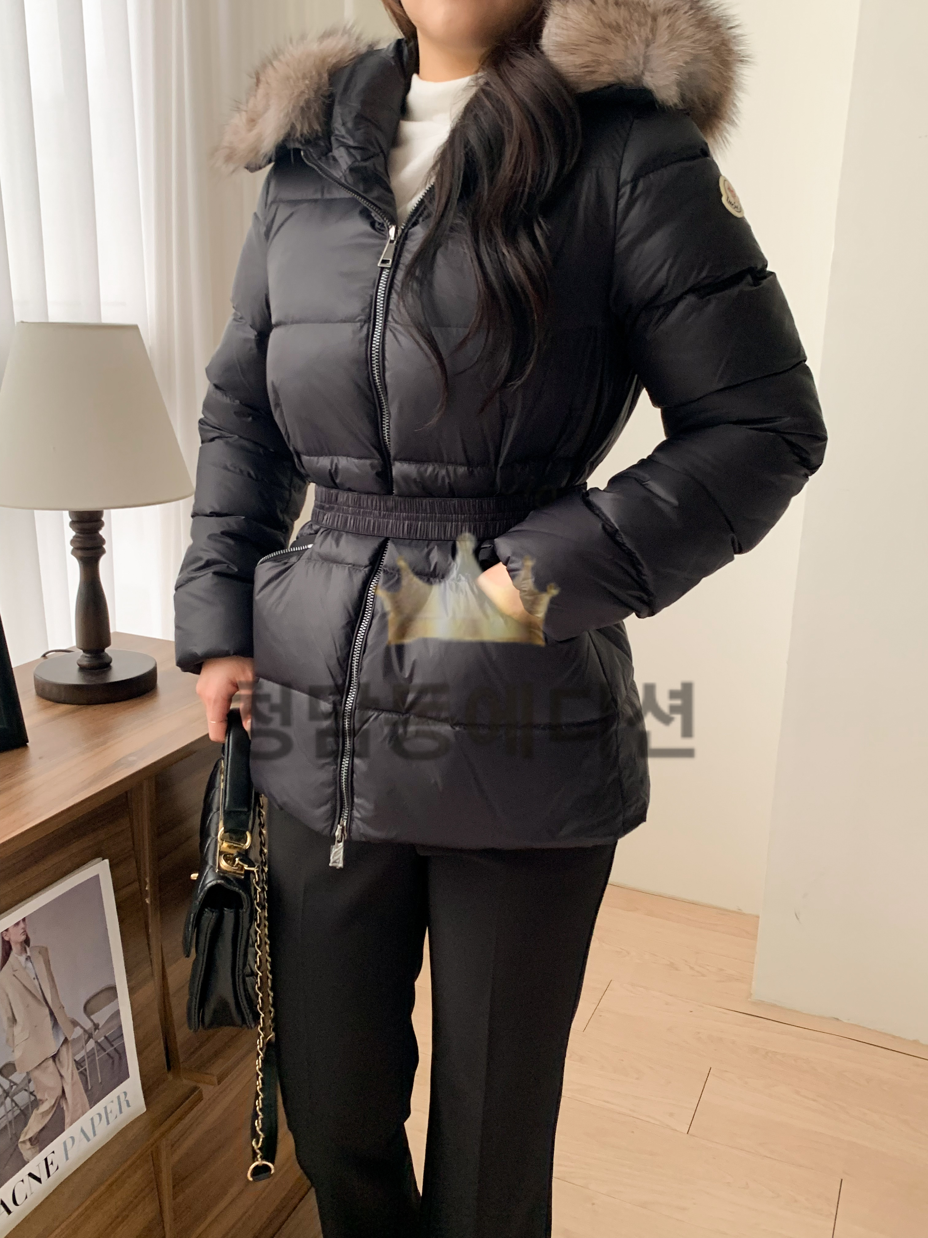 몽클레어 극소량 상품 보에드 패딩 (100% 폭스퍼)