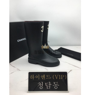 샤넬 cc로고 레인부츠