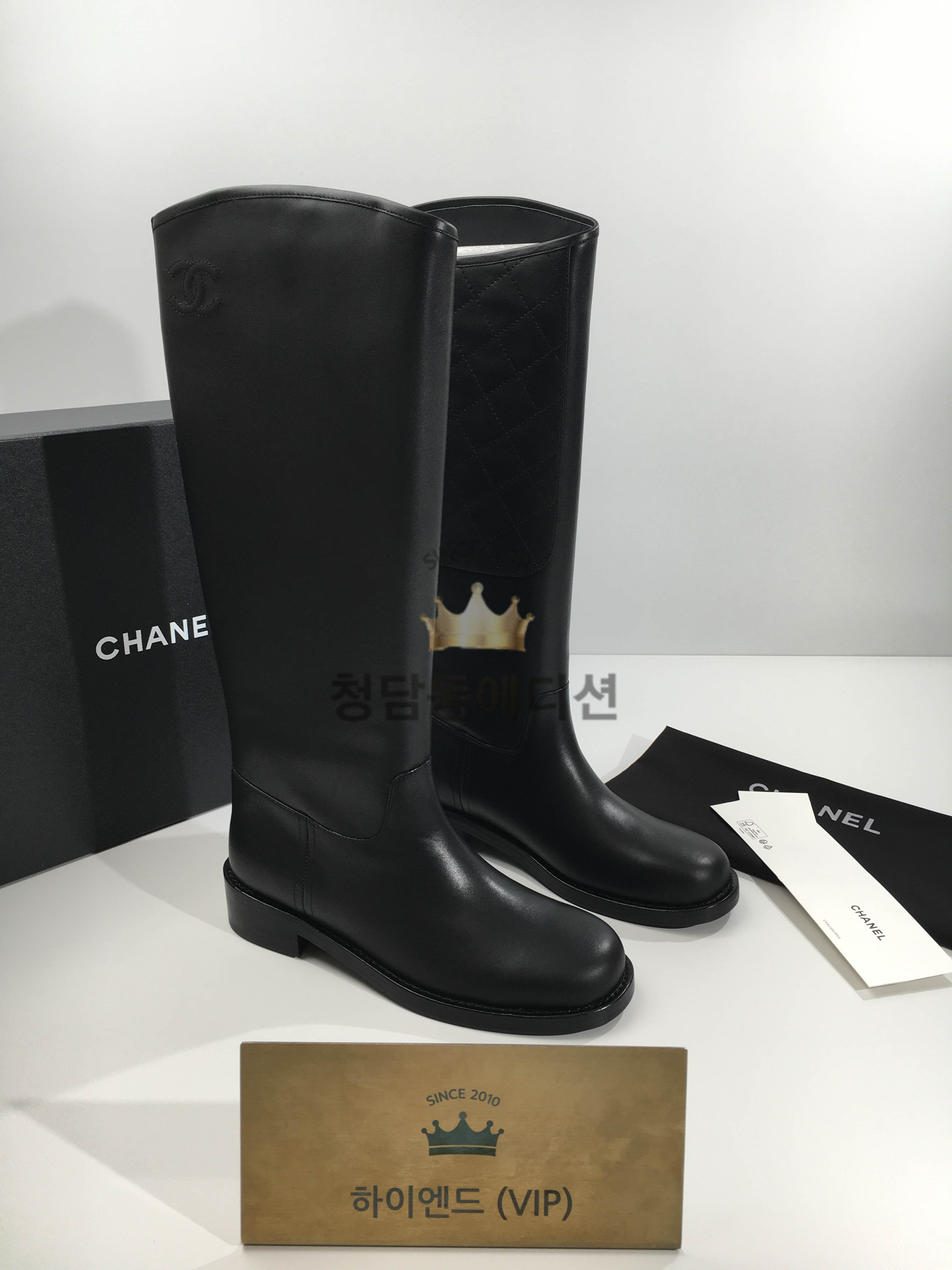 샤넬 cc로고 하이 부츠