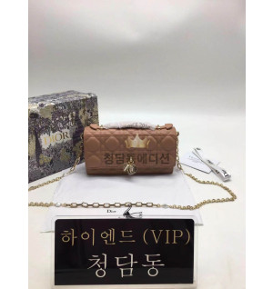 디올 레이디 탑 핸들 클러치 (컬러 핑크)