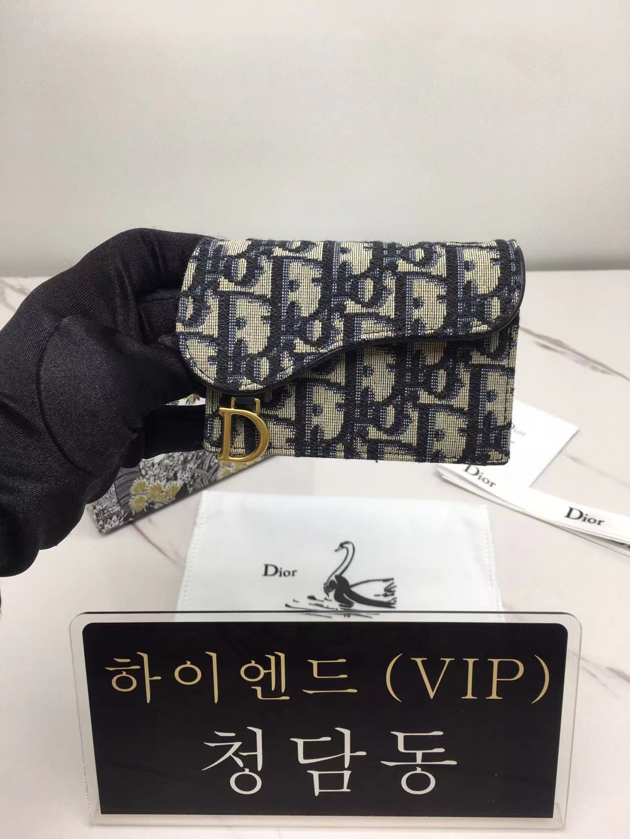 디올 오블리크 새들 카드지갑