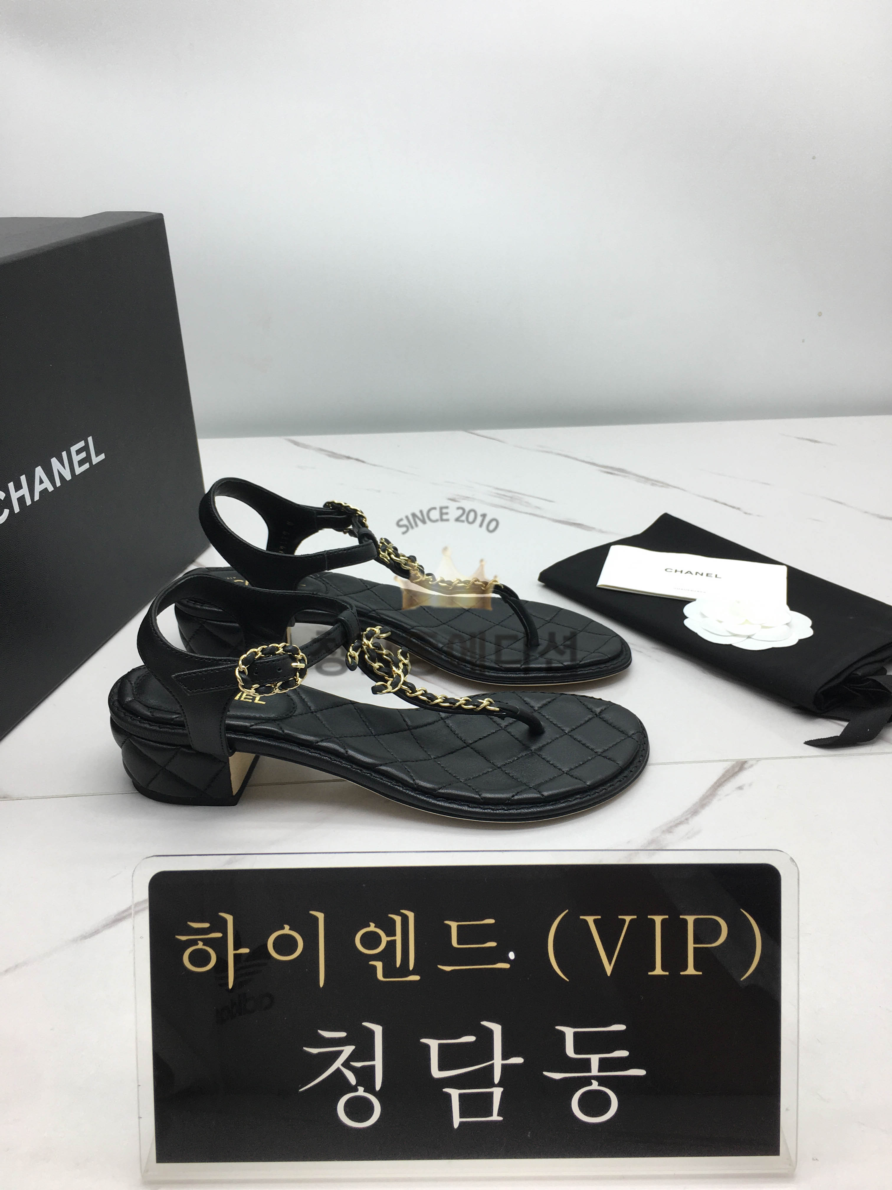 샤넬 19 cc로고 샌들