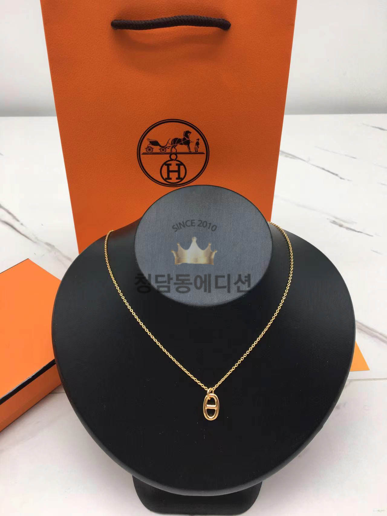 에르메스 hermes 샹달 목걸이 (V-gold소재) (컬러 골드,화이트골드)