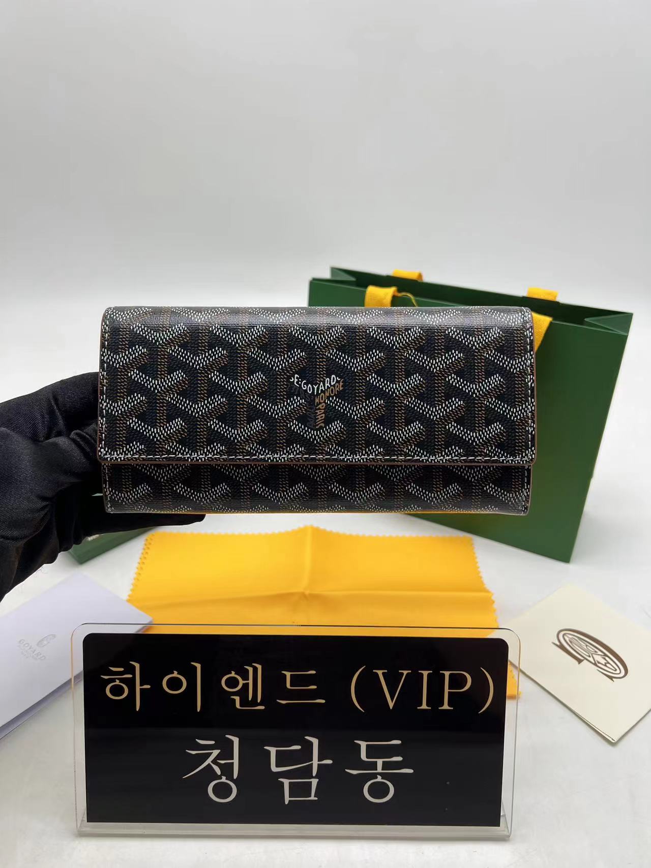 고야드 바렌 플랩 장지갑 (블랙탄브라운)