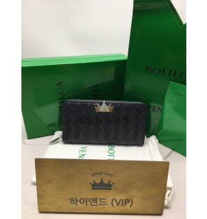 보테가베네타 BV 인트레치아토 지퍼 어라운드 지갑 593217 (내부 라이트 브라운)