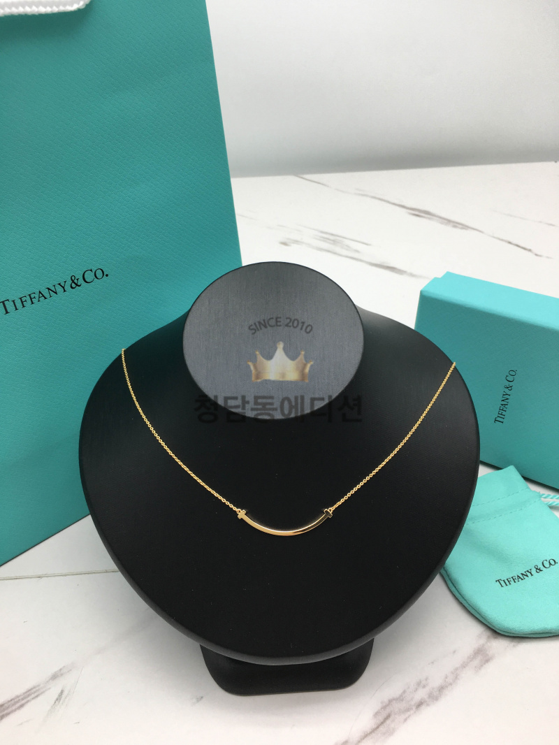 티파니 스마일 목걸이 민무늬 (3COLOR) (V-gold소재)