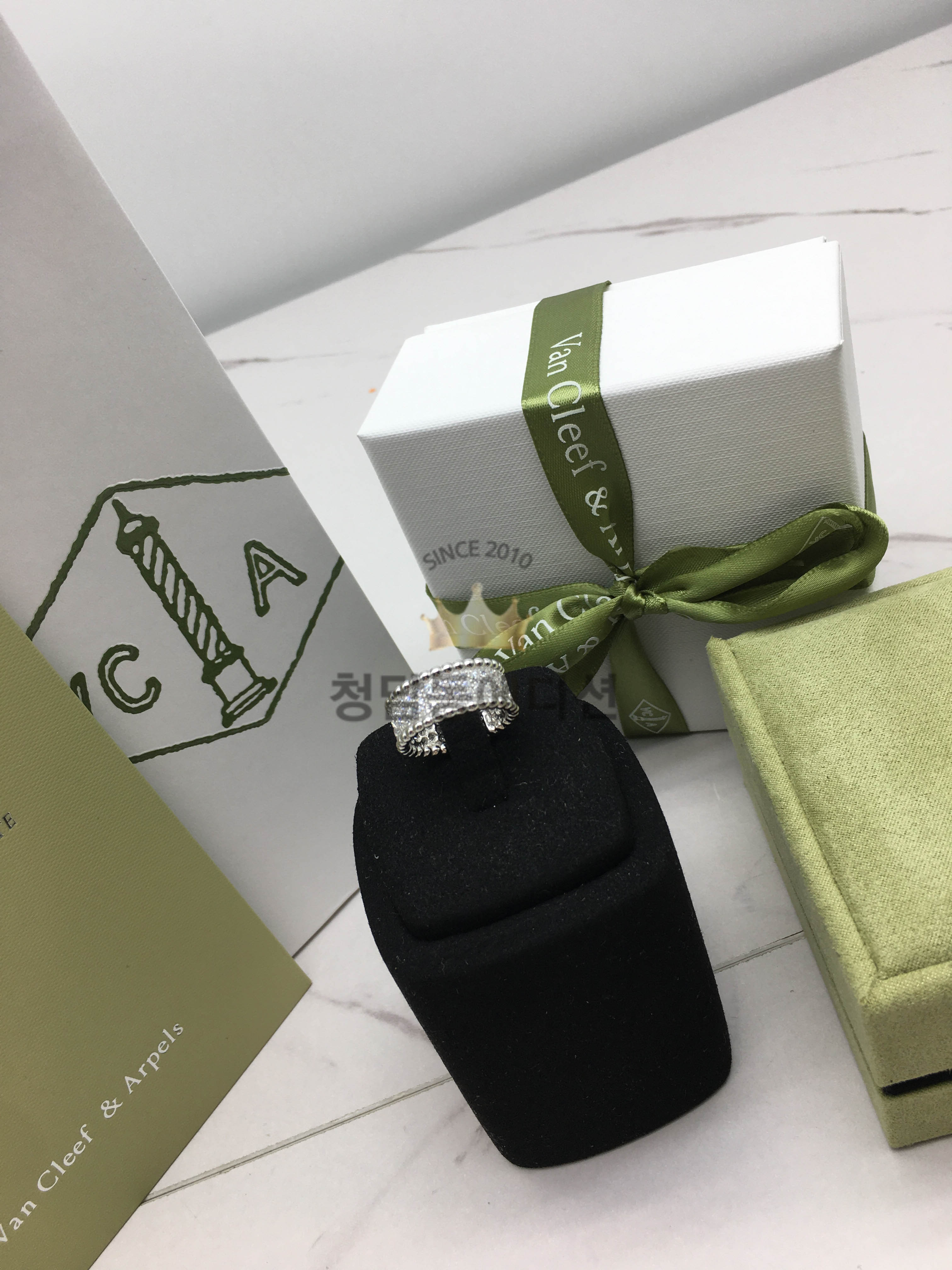 반클리프 빼를리 반지(풀보석) (3COLOR)