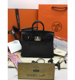 에르메스 벌킨25 (컬러 에벤) (버클 은장)