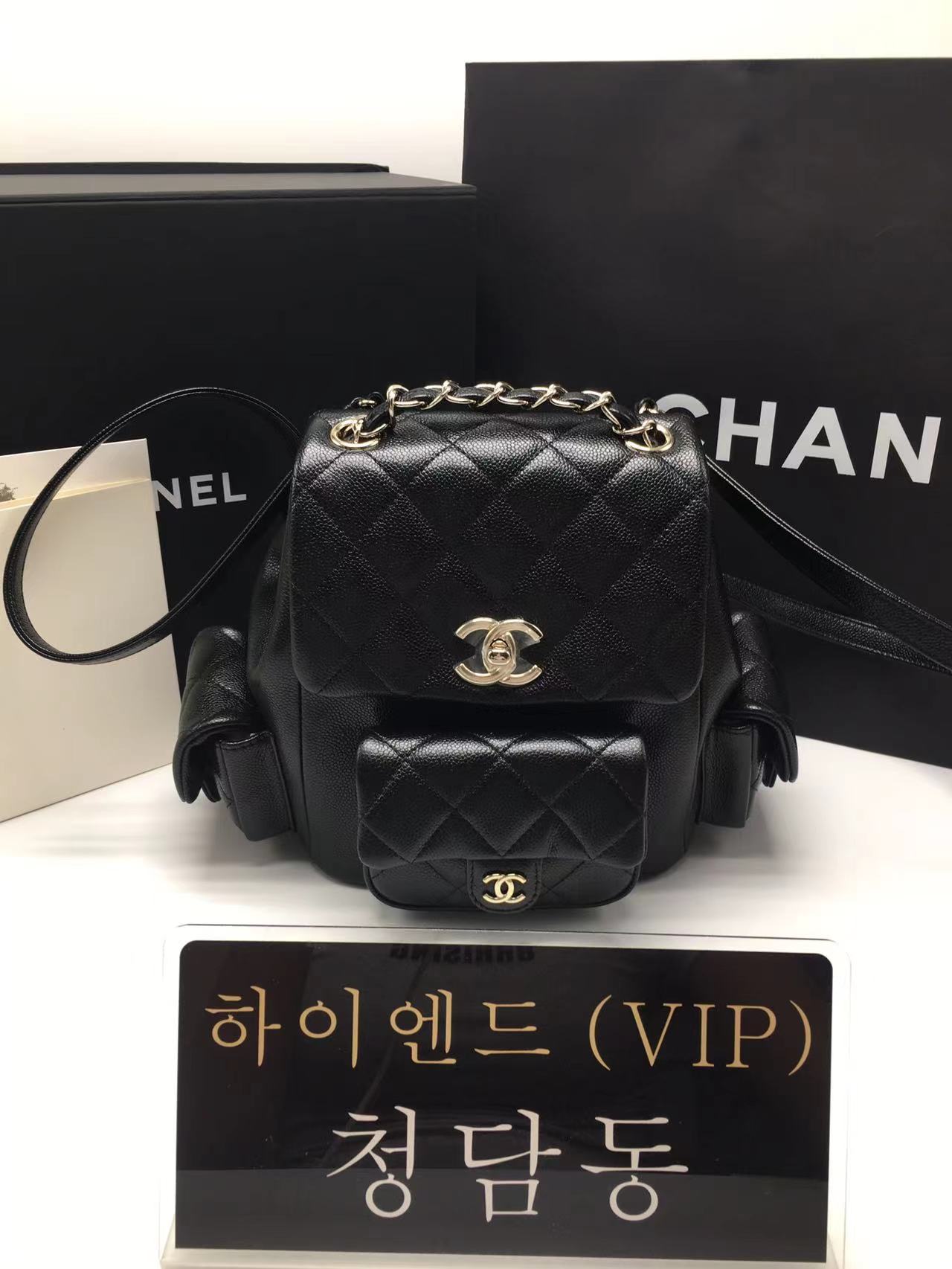 샤넬 23k 듀마 백팩 캐비어 쓰리포켓