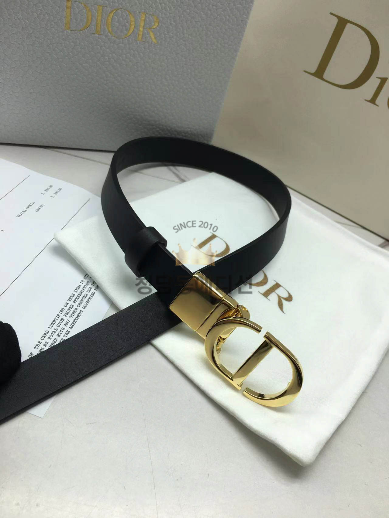 디올 몽테인 레더 벨트 2cm