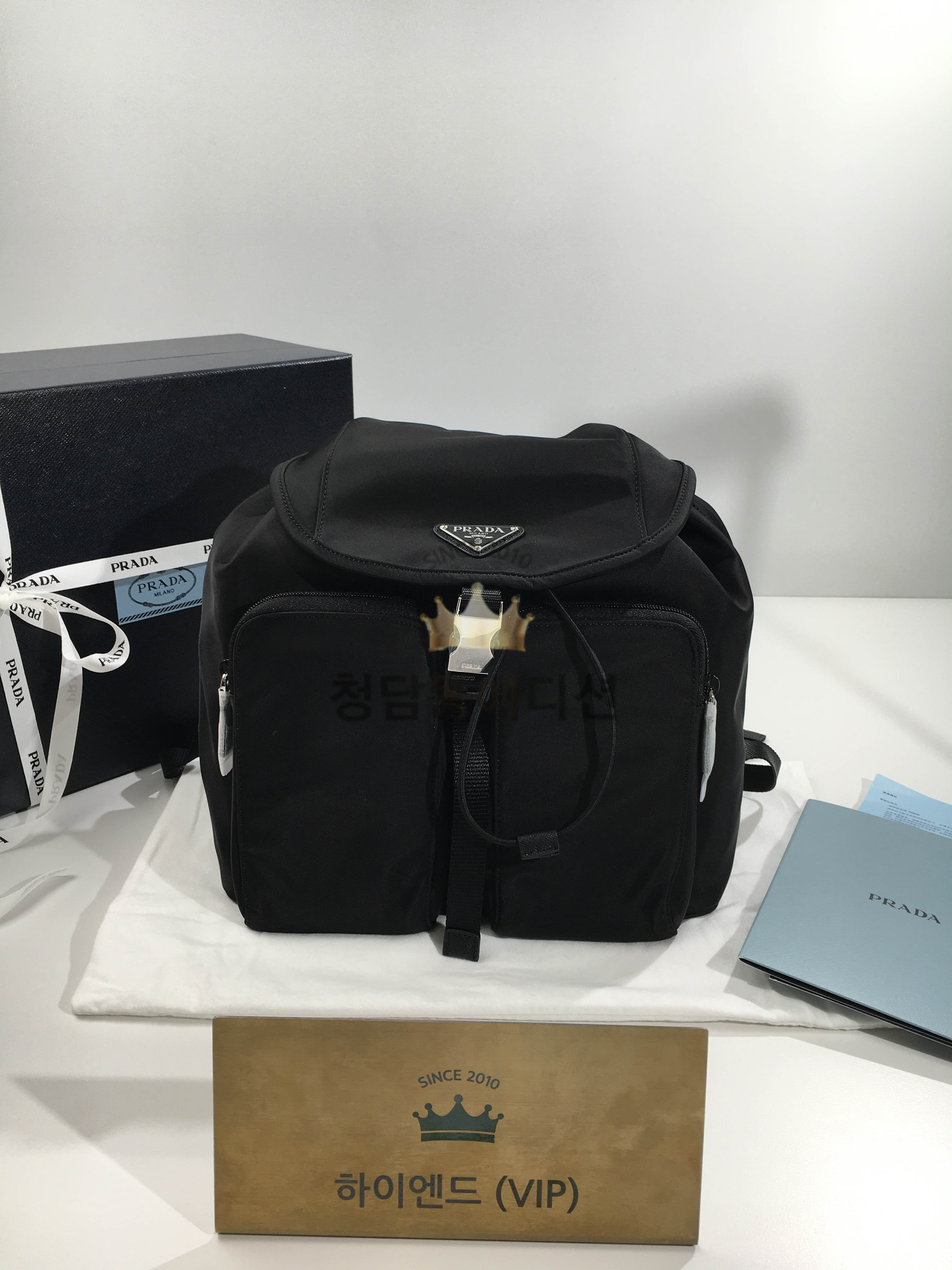 프라다 삼각로고 포코노 테수토 백팩 블랙 1BZ005