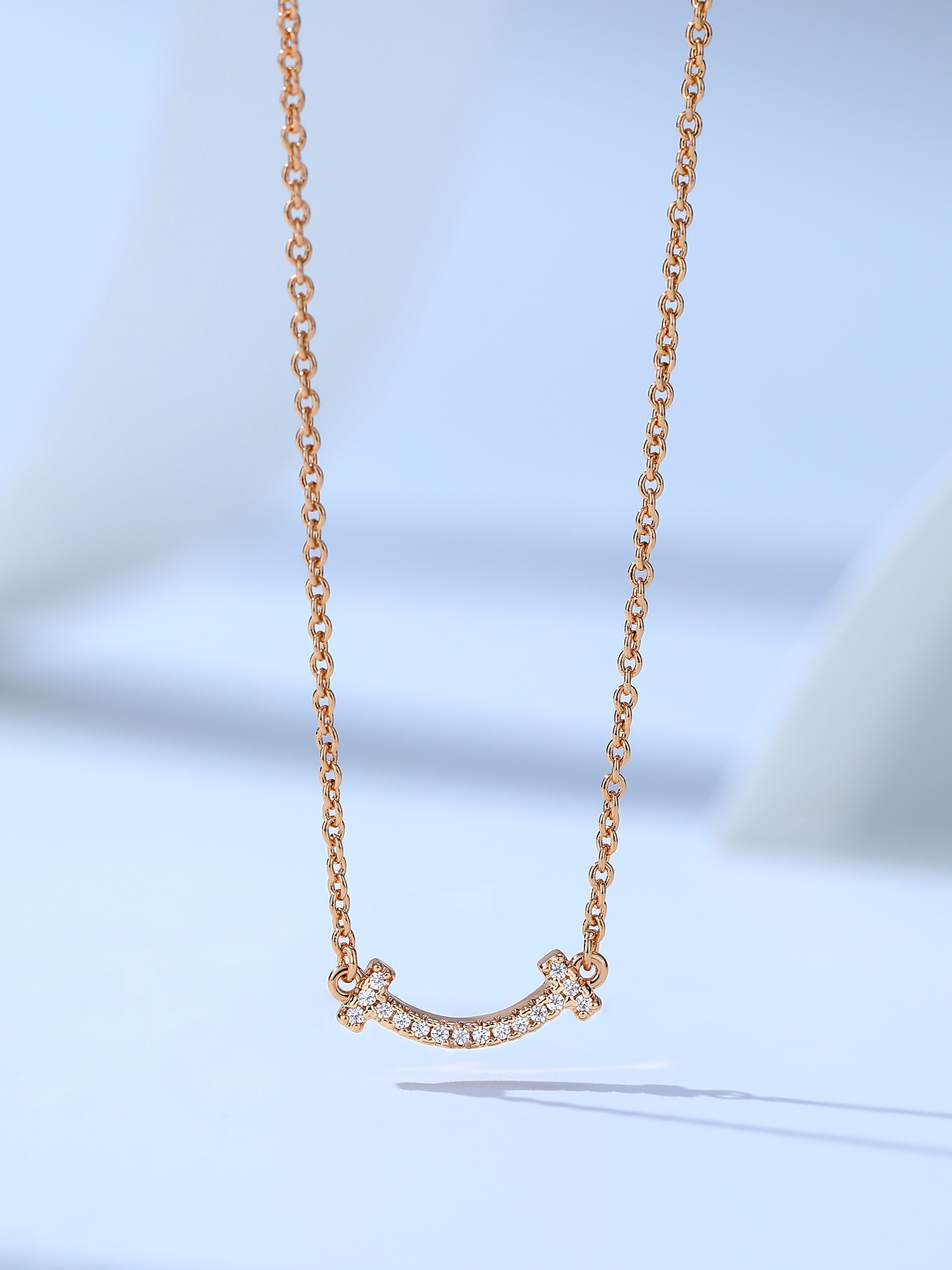 티파니 스마일 목걸이 (V-gold소재) (3COLOR) (1CM)