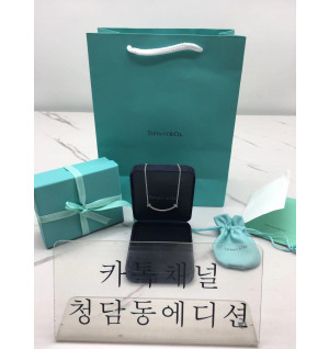 티파니 스마일 목걸이 (V-gold소재) (컬러 로즈골드, 화이트골드) (3.6CM)