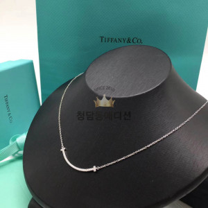 티파니 스마일 목걸이 (V-gold소재) (컬러 로즈골드, 화이트골드) (3.6CM)