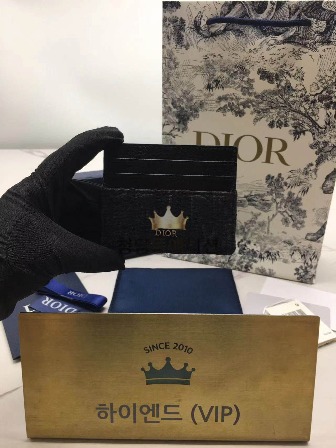 디올 오블리크 카드 홀더 (컬러 블랙)