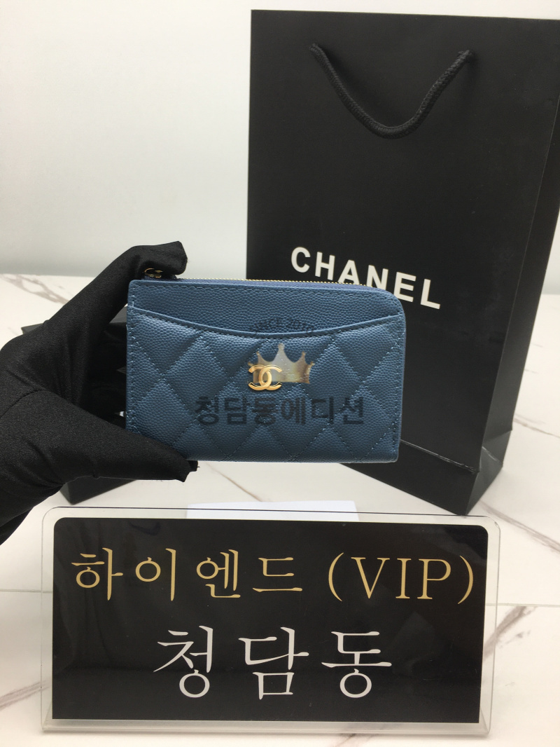 샤넬 클래식 지퍼 카드지갑 AP3179 (컬러 블루)