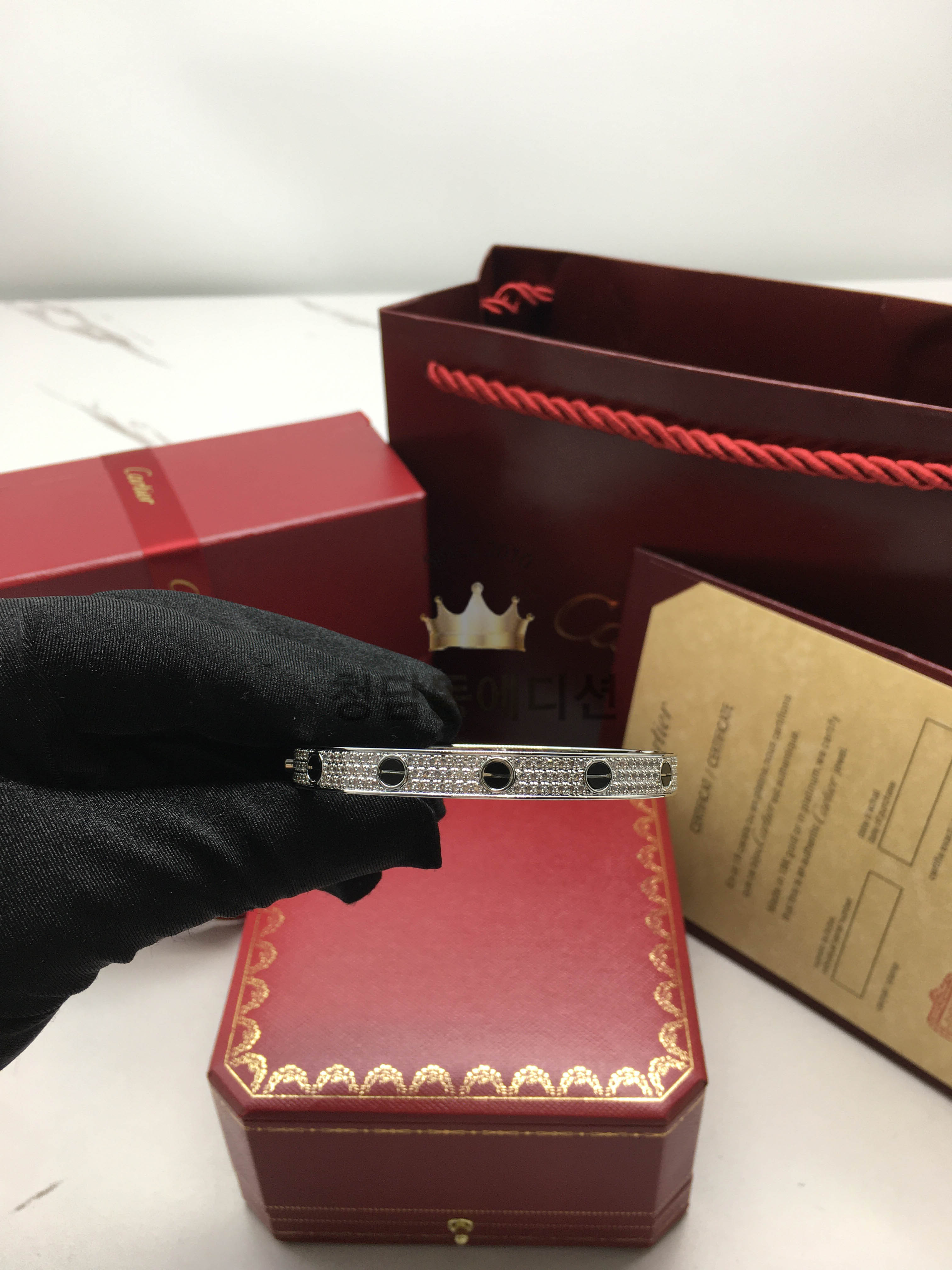 까르띠에 풀다이아 / 세라믹 러브 브레이슬릿 (V-gold소재)