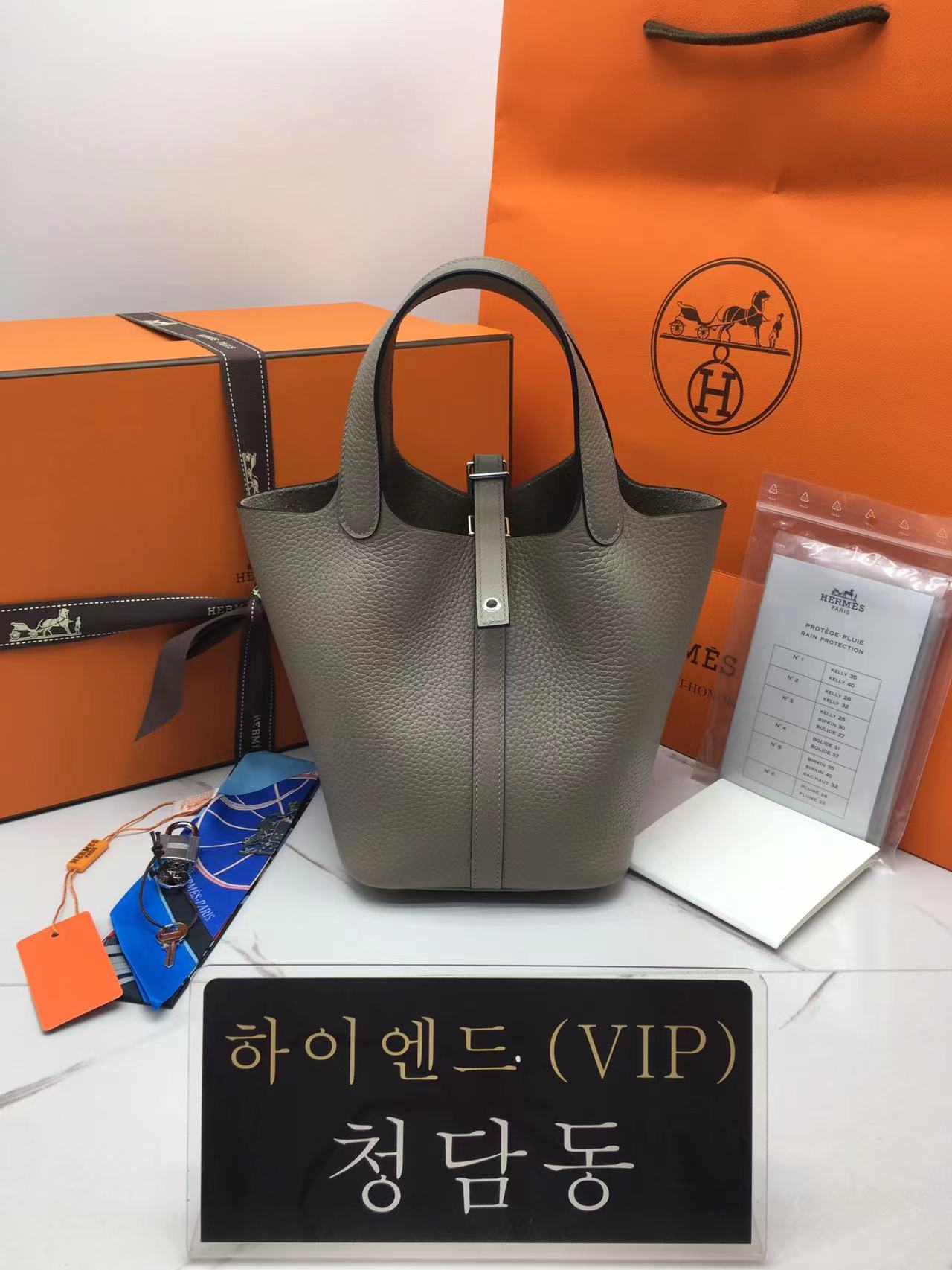 에르메스 피코탄18 올수공 (컬러 그리스 아스팔트)