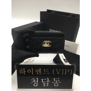 샤넬 24B CC로고 지퍼 카드홀더