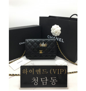 샤넬 클래식 WOC 숄더 체인 월렛백 금장 (upgarde ver.) (턴락)