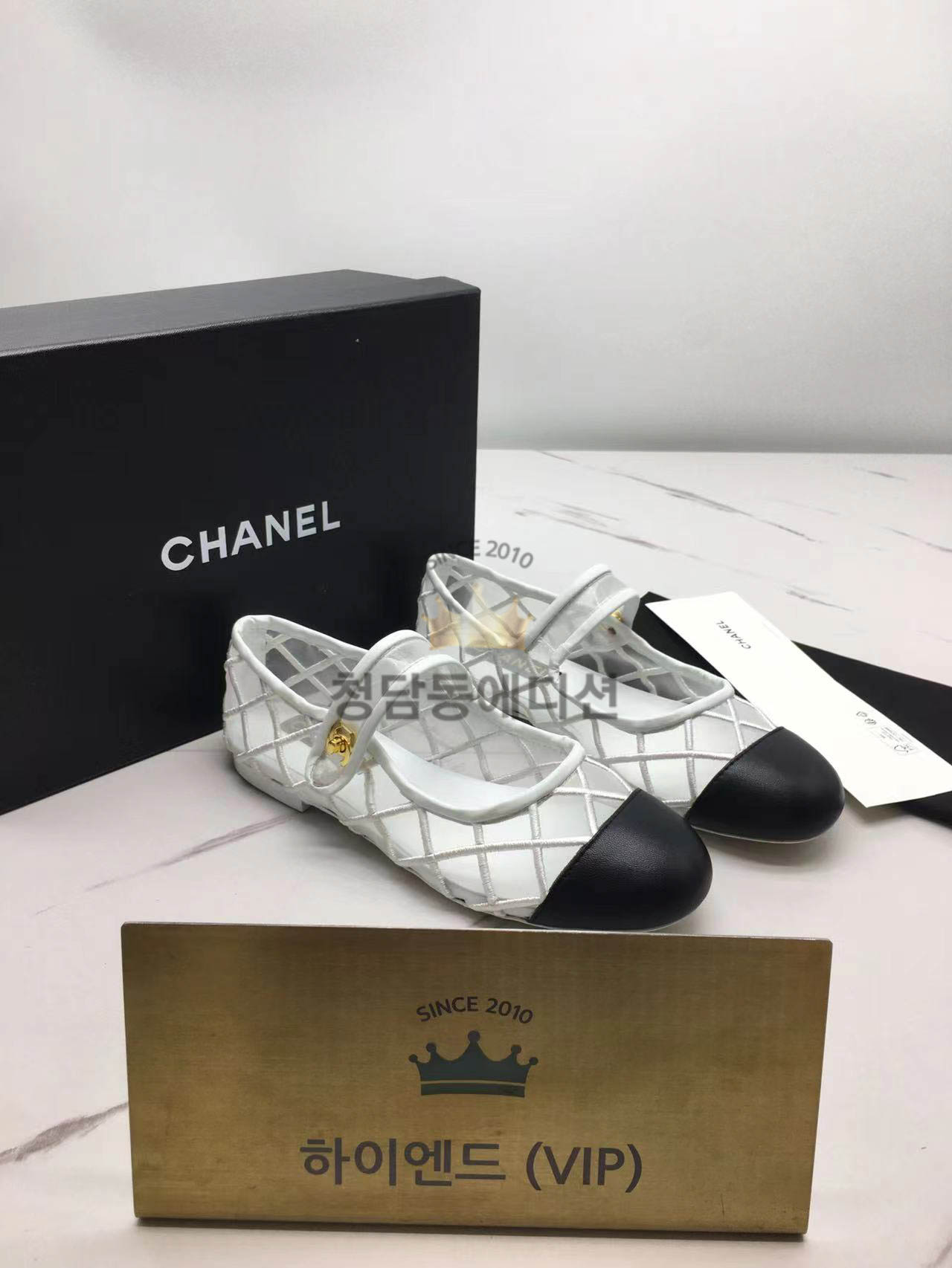샤넬 메쉬 메리제인 플랫슈즈