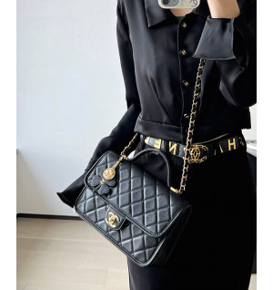 ​샤넬 25B 클로버 참 탑핸들 플랩백