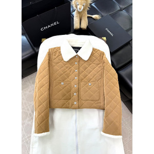 샤넬 벨벳 퀼팅 크롭 자켓 (컬러 브라운, 블랙)