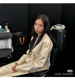 샤넬 아이보리 레더 자켓