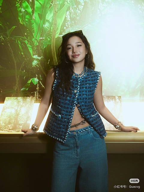 샤넬 네이비 트위드 베스트