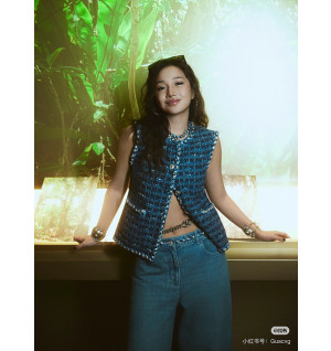 샤넬 네이비 트위드 베스트