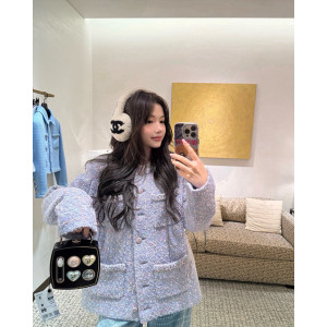 샤넬 퍼플 멀티 트위드 자켓