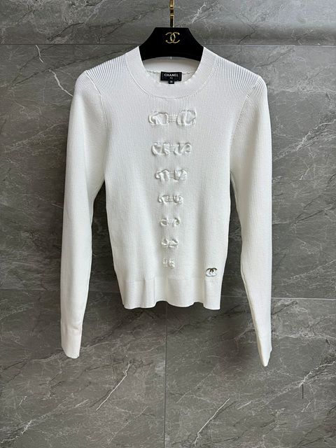 샤넬 니트 긴팔 (컬러 블랙, 아이보리)