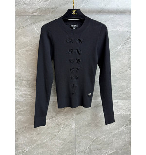 샤넬 니트 긴팔 (컬러 블랙, 아이보리)