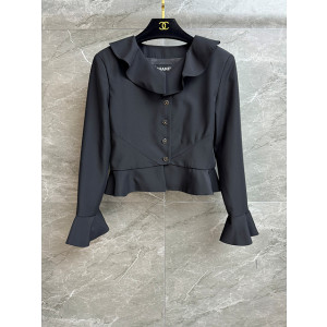 샤넬 러플 카라 블라우스