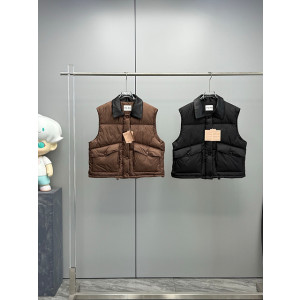 미우미우 레더 카라 패딩 베스트 (컬러 브라운, 블랙)