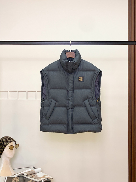 미우미우 패딩 조끼 (컬러 차콜, 브라운)