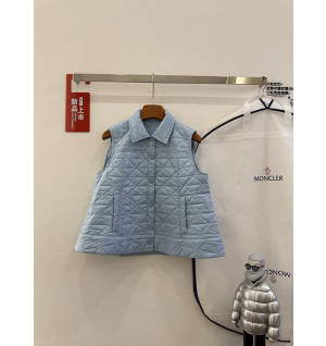 몽클레어 다이아 퀼팅 A라인 베스트 (컬러 블루, 화이트)